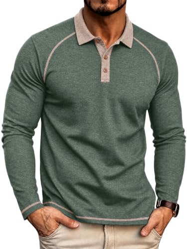 Camiseta polo para hombre de manga larga de Sailwind, algodón, casual, raglán, para golf miniatura 2