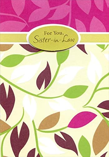 Designer Greetings Light Green Oval Tip On 3D Banner on Horizontal Green Stripe Birthday Card for Sister-in-Law
