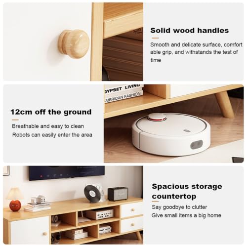 Meuble TV scandinave 140 cm pour optimiser le rangement de votre décodeur - 5