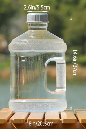 Botella de agua clara de 2 galones, recipiente portátil para almacenamiento de agua con asa, contenedor reutilizable de gran capacidad para camping al aire libre miniatura 2