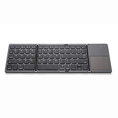 Festnight Teclado sem fio BT dobrável Tamanho do bolso Mini teclado sem fio BT portátil com Touchpad