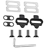 SPD Cleats, Bike Cleats Fahrrad Schuhplattenset, mit rutschfesten Cleat Plates für Indoor Cycling Mountainbiking und Outdoor Straßenradfahren mit Schraubenschlüssel Schwarz