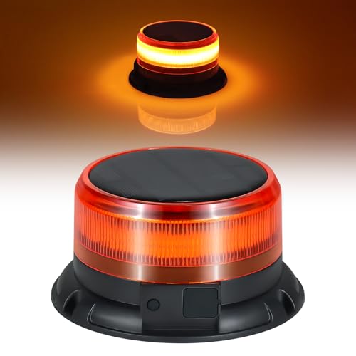 Fxlpower Lampeggiante Arancione Batteria con Magnetico, Ricaricabile LED Lampeggianti per