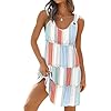 ETCYY Sundresses for Women 2025 Vacation Swimsuit Cover Ups Boho Floral Beach Dress T-Shirts Tank Dresses