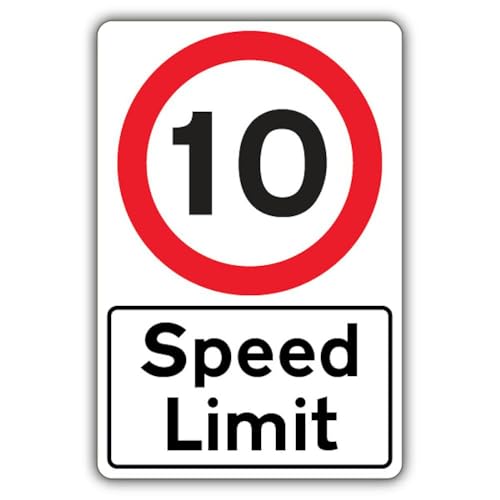 Panneau photoluminescent Speed Limit 10 MPH en aluminium 300x450mm