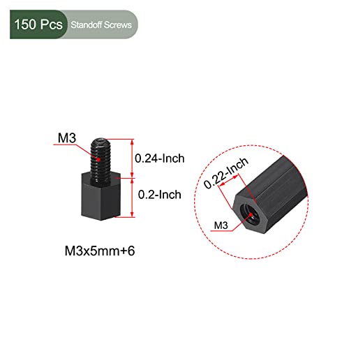 YOKIVE 150 Pcs M3 Standoff Screws, Nylon Hex PCB Standoffs with High Insulation Effect, Keep Height Consistent - Image 2