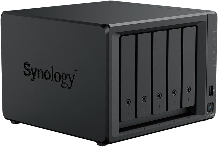 Image of Synology DS1525+(2X 2.5GbE Ports, Ryzen V1500B, 8GB RAM) 5-Bay 20TB Bundle with 5X 4TB WD Red Plus HDDs
