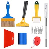 Bocguy 12 Stück Tapezierwerkzeug, Tapezierset, Professionelle Tapete Hand Tools Kit,Tapetenglättungs Werkzeug,Geeignet für Fensterfolie, Tapete, Tapetenmontage, Glastönungsfolie