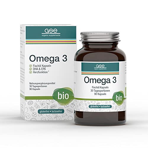 GSE Fischöl Kapseln, Omega-3 Öl, ungesättigte Fettsäure, DHA & EPA ohne Zusatzstoffe, BIO-Qualität, 90 Stück Cover