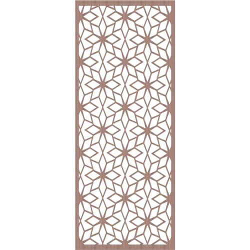 Image of 31 3 /8 inchW x 79 3 /8 inchH x 3 /8 inchT Lake Decorative Fretwork Wood Wall Panels, Walnut