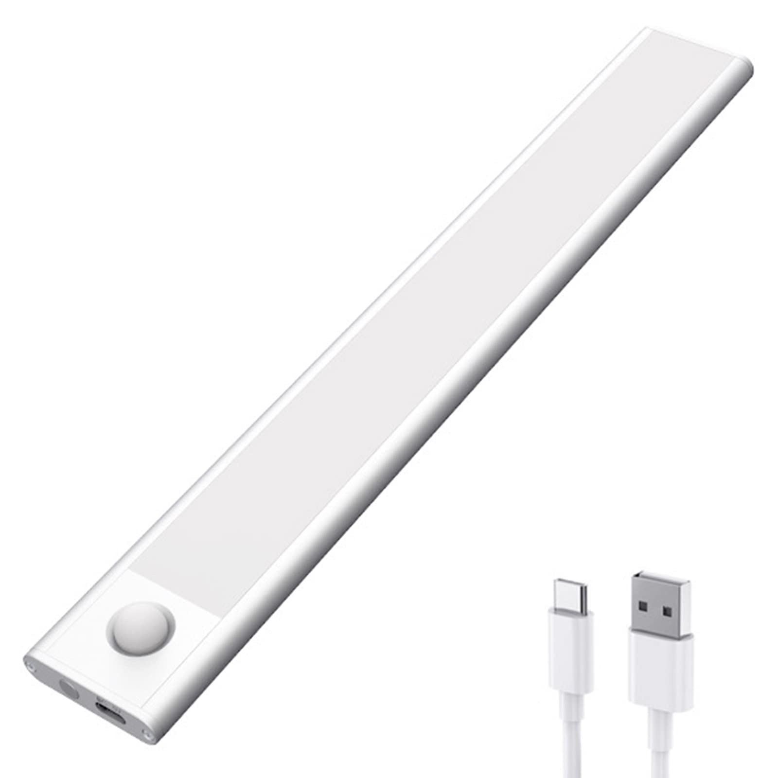 Luces LED Armario Sensor Movimiento, Luz De Armario Inalambrica USB Recargable, Brillo Regulable Con 3 Colores, 124 LED Lámpara Nocturna Para Cocina Escaleras Bajo Armario Pasillo