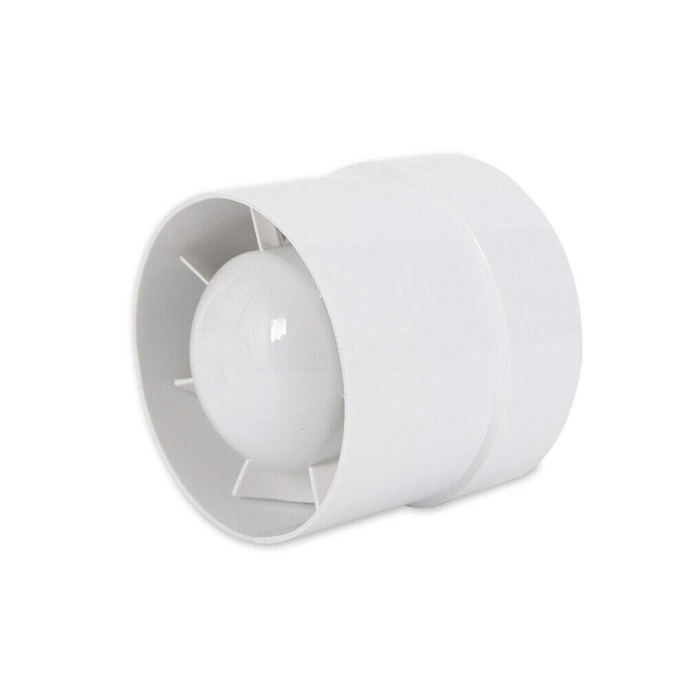 Afvoerventilator 100 mm 12 W buisventilator met terugslagklep badventilator 34 dB ultra stille wandventilator 130 m³/h voor badkamer keuken kantoor (100 mm