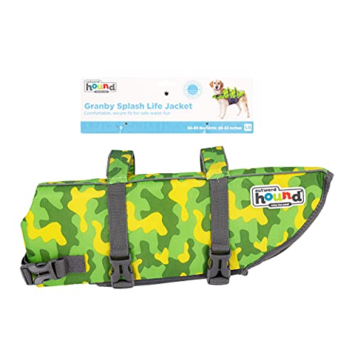 image for Outward Hound Granby Splash Camo Dog Life Jacket, Large, Large (Chest 