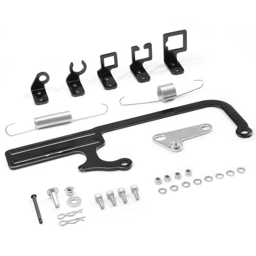 Daola888 304147 EZ EFI Car Cable Mounting Kit Black Steel Throttle Cable Bracket Adjustable Compatible with GM 700R4 Automatic Transmission (Black)