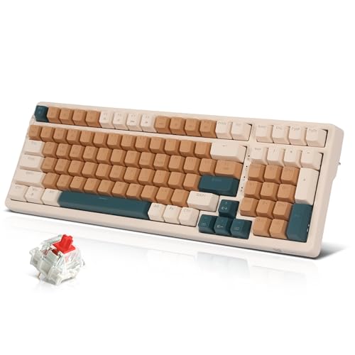 Qisan Mechanical Wireless Keyboard USB Wired Gaming Keyboard 6 Colors Led Backlit Keyboard Red Switch 100 Keys US Layout | Computer Accessories | Mechanical Keyboards Wireless | Gaming Keyboards