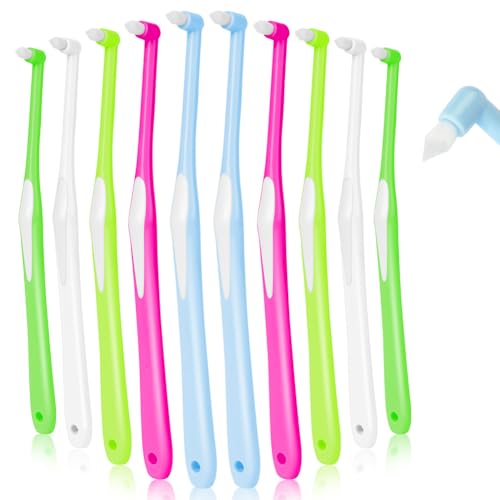 OFFCUP 10 Piezas Cepillo Dental Ortodóntico, Cepillos de Dientes de una Sola Cabeza, Cepillo Universal Care para Limpieza Brackets Gap Ortodoncia, Aparatos Dentales
