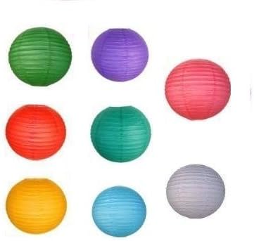 HOSL 8 Assorted (DIFFERENT) Color Chinese Paper Lanterns/lamps 8" Diameter