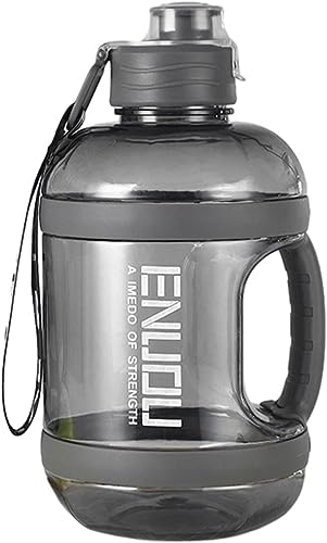 Image of Large-Capacity Water bottle Gallon Gym Bottle Fitness Bottle PETG Plastic, BPA Free, Leackproof Clear Transparent all Color Available - 2.2 Liter (Black)