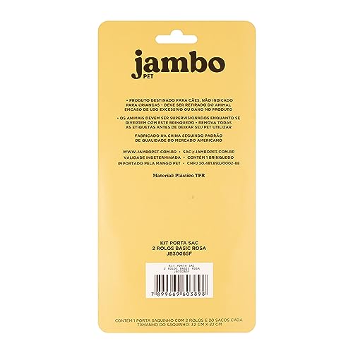 JAMBO PET, Kit Saquinho e Suporte Cata Caca Para Cachorro, 2 Rolos, Prático, Higiênico E Resistente,