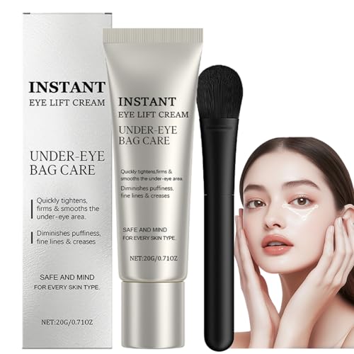 Instant Firm No-Fil/Ter Firming Cream with Brush,Instant Firm Temporary Eye Tightener,Under Eye Bags Instant Removal,Skin Tightening Cream for Face & Eyes,Reducing Fine Lines,for Puffiness&Dark Circle