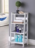 Stabileres Design: Fügen Sie zwei weitere Querstangen hinzu, um das Leiterregal stabil zu machen und es nicht zu schütteln. Robuste Holzkonstruktion mit modernem weißen Finish für jede Funktion.