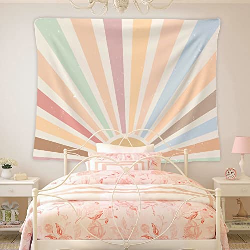Mositu Sun Tapestry Vintage Wall Hanging Retro Rainbow Tapestry Sunset Sunrise Tapestry Sun Wall Hanging Decor For Bedroom Living Room (47.2X 59Inch) #TOP4