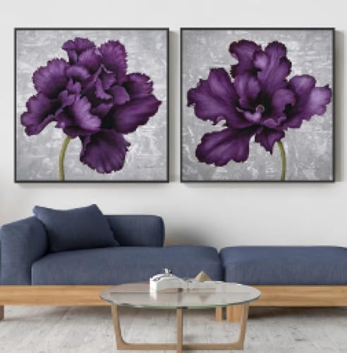 Affiches décoratives imprimées de fleurs violettes abstraites