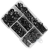 177-teiliges Verkleidungsschrauben-Set, Schrauben, schwarz, rot, Motorrad-Verkleidungsschrauben-Set, modifizierte Teile, kompatibel mit Kfz-Motorradteilen