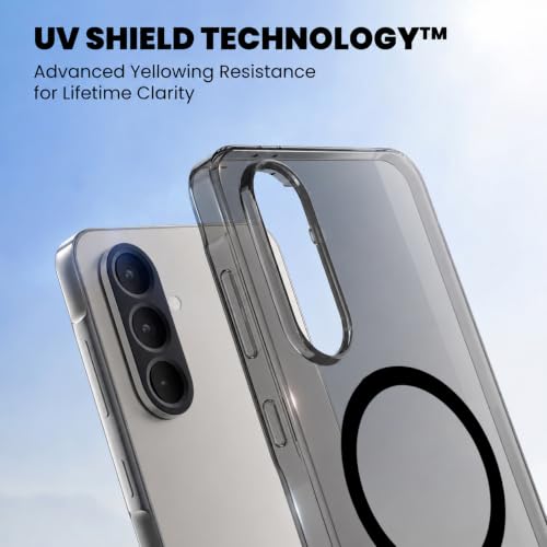 Image of Elzzi Anti Scratch Semi Translucent Cover for Samsung A37 Case, Premium PC + TPU Magnetic Phone Cases Drop Proof, Compatible with Magsafe Slim Never Yellowing Shockproof