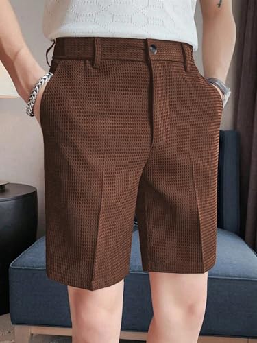 Image of GRECIILOOKS Casual Men Shorts | Rich Regular Fit Solid Short with Side Pockets | Relaxed Fit Half Pants | Mid Rise Waist (Available in Plus Size)