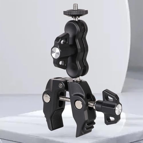 Camera Motorcycle Handlebar Mount Selfie Stick Monopod with 1/4inch 3/8inch Thread for Monitor LED Video Light Heavy Duty Clamp