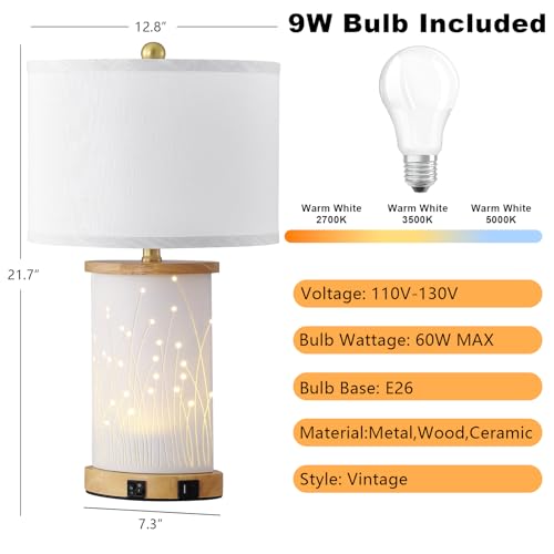 Set de 2 lámparas de mesa de cerámica con 3 tonos de luz miniatura 5