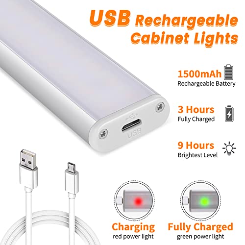 Wireless Under Cabinet Lights Motion Sensor Light Indoor, 80 Led Dimmable Closet Lights Rechargeable Under Cabinet Lighting, Magnetic Stick-On Light Under Counter Lights For Kitchen, Wardrobe, 3-Pack #TOP4