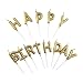 Beurio Birthday Letter Cake Candles, Gold