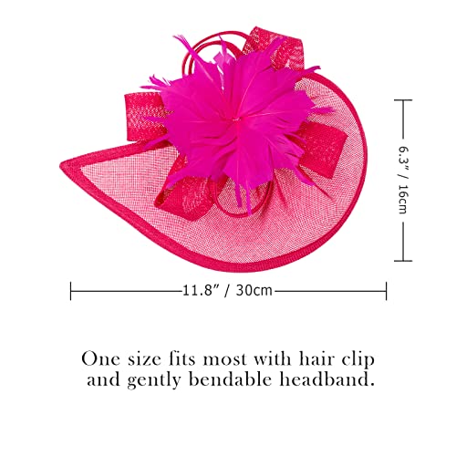Image of DRESHOW Women Fascinator Hats Tea Party Hat Vintage Pillbox Hat Headband for Cocktail