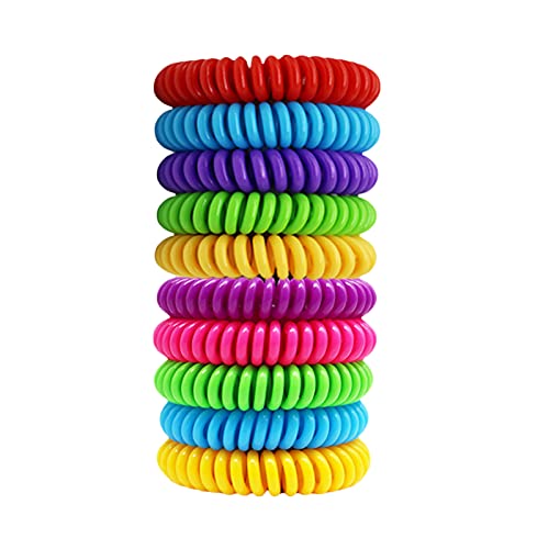 NC 10 Unidades Pulseiras Repelentes de Mosquitos DeetFree à Prova D'água Espirais Pulseiras