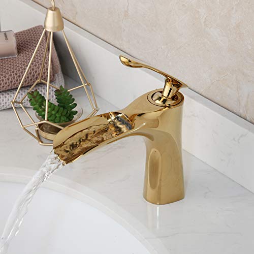 Robinet en laiton poli pour lavabo de salle de bain au design luxueux et durable