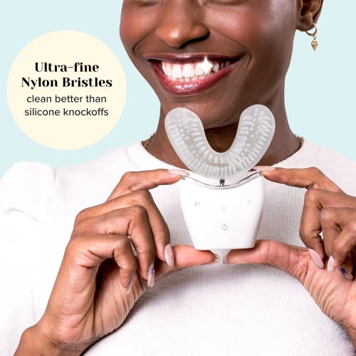 Autobrush Sonic Pro U Shaped Electric Toothbrush With Soft Nylon Bristles, Rechargeable, Waterproof (Double-Sided Brush, White) #TOP6