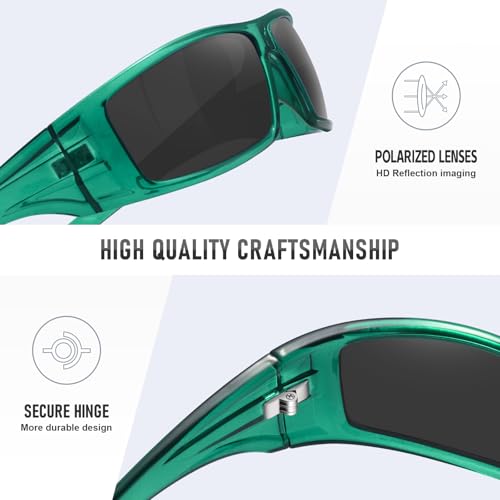 Image of Polarized Sports Sunglasses for Men Women,Driving Fishing | UV400 Protection Anti-Glare Lens, Wrap Around Sunglasses for Cycling,Hiking,Golf & Outdoor Sports Unbreakable Frame