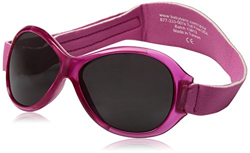 Baby Banz 01091 Sonnenbrille Retro Kidz mit elastischem Neoprenband, für Kopfumfang 40-52 cm (circa bis 2 jahre), UV400, rosa