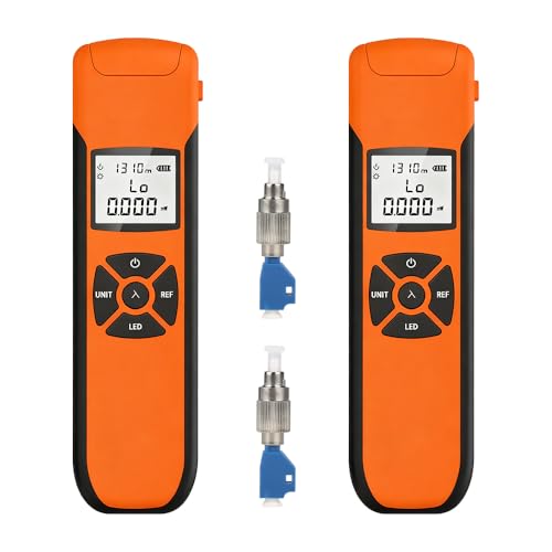 2pcs Rechargeable mini OPM 2 in 1 Function Optical Power Meter -70+6dbm with FC-LC Adapter and LED Lighting Portable Fiber Optic Tester SC/FC/ST Universal Interface