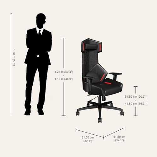 Image of Interio by Godrej Venox High Back Synthetic Leather Ergonomic Gaming Chair (Black) 1-Year Warranty, 3D Armrest, Magnetic Lumbar and Headrest Adjustable
