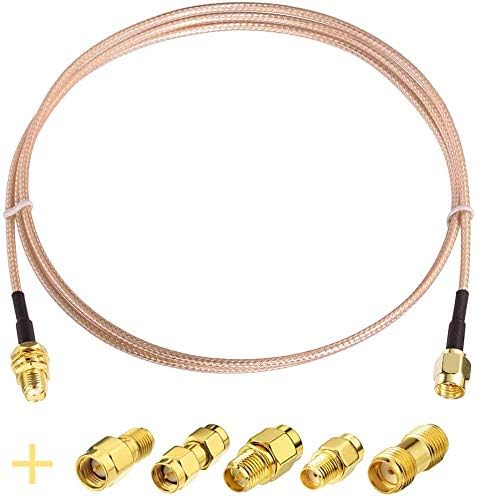 Superbat SMA Male to Female RF Coaxial Cable 12inches + 5pcs Adapter Kit for WiFi/Ham Radio/GPS/3G 4G LTE Antenna, LNA and More