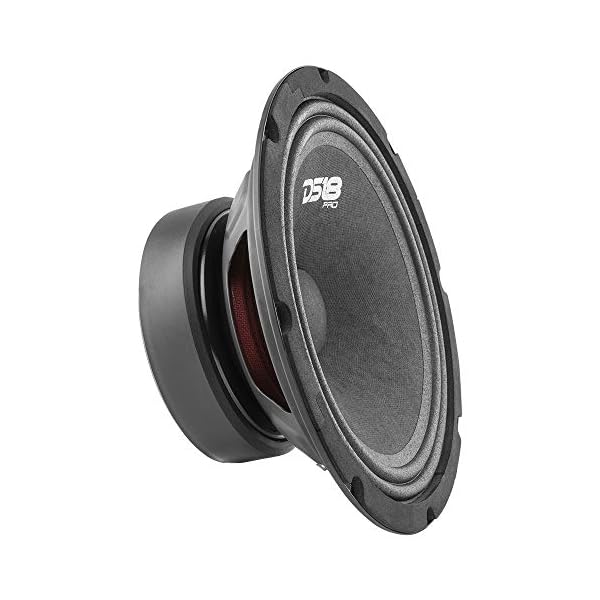 DS18 PRO-GM8 Loudspeaker – 8″, Midrange, Black Steel Basket, 580W Max, 190W RMS, 8 Ohms – Premium Quality Audio Door Speakers for Car or Truck Stereo Sound System (1 Speaker)