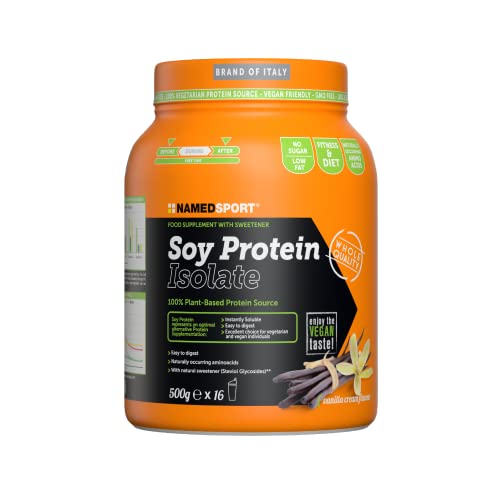 Namedsport Superfood Namedsport Soy Protein Isolate Vanilla Cream 500 G - Proteine Isolate Della Soia In Polvere Di Purissima Qualità, Gusto Vaniglia
