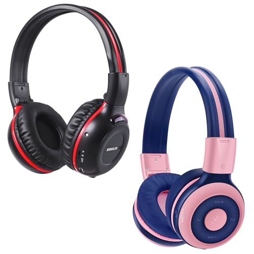 SIMOLIO Wireless IR Headphones for Car DVD and Bluetooth Headphones for Kids, Infrared Headset Compatible with Honda Odyssey & uConnect VES & Dodge Grand Caravan & Chevy Suburban 2006-2022