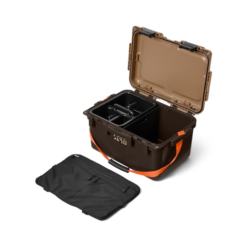 Image of YETI LoadOut 30 GoBox Divided Waterproof Cargo Case, Dry Box, Camera Case, Fishing Tackle Box, Wetlands Brown