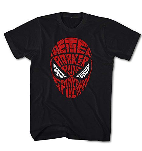 Monkey Print T-Shirt Enfants Fun Peter Spiderman Parker Texte Art - Noir, 134/146 Cover