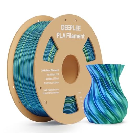 DEEPLEE Silk PLA 3D Printer Filament 1.75mm 1kg, Silk Dual Color Blue Green PLA, Dimensional Accuracy +/-0.02mm, Smooth & Shiny Texture, Multi Color 3D Printing Filament