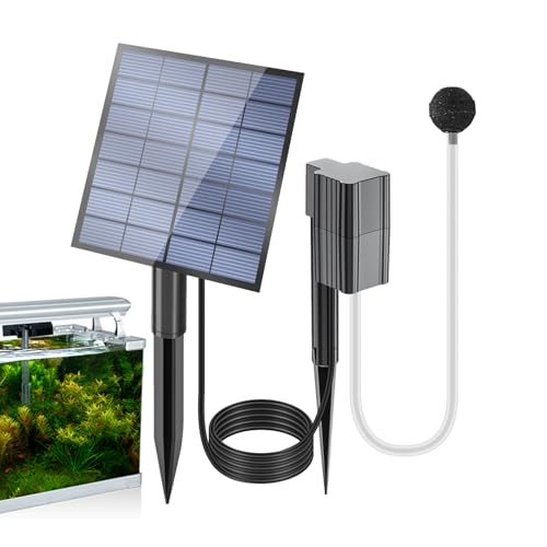 Aireador de Estanque Alimentado por energía Solar, Bomba de Aire Ajustable, burbujeador eficiente y oxígeno para hidroponía, acuarios, y estanques al Aire Libre, ecológico